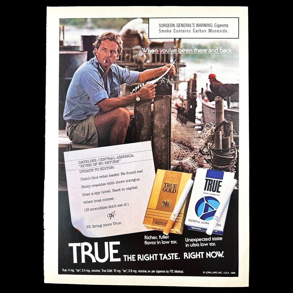 2 ADS- 1980's General Motors GM Auto Parts / True Cigarette Ad -VINTAGE Print Ad
